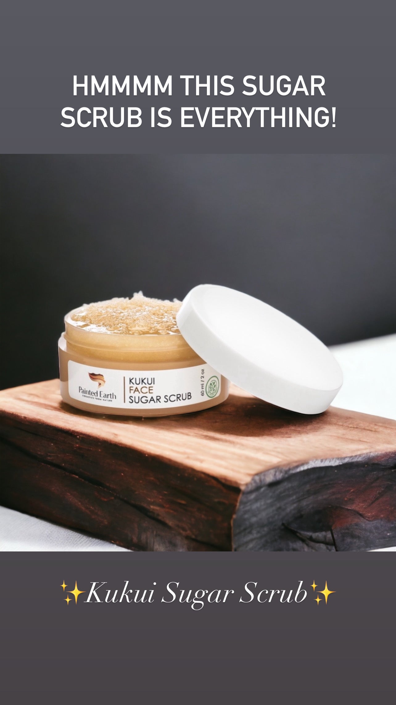Kukui Face Sugar Scrub, Natural & Organic