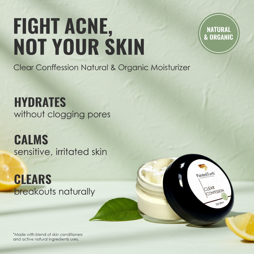 Clear Confession, Natural & Organic Acne-Clearing Face Moisturizer